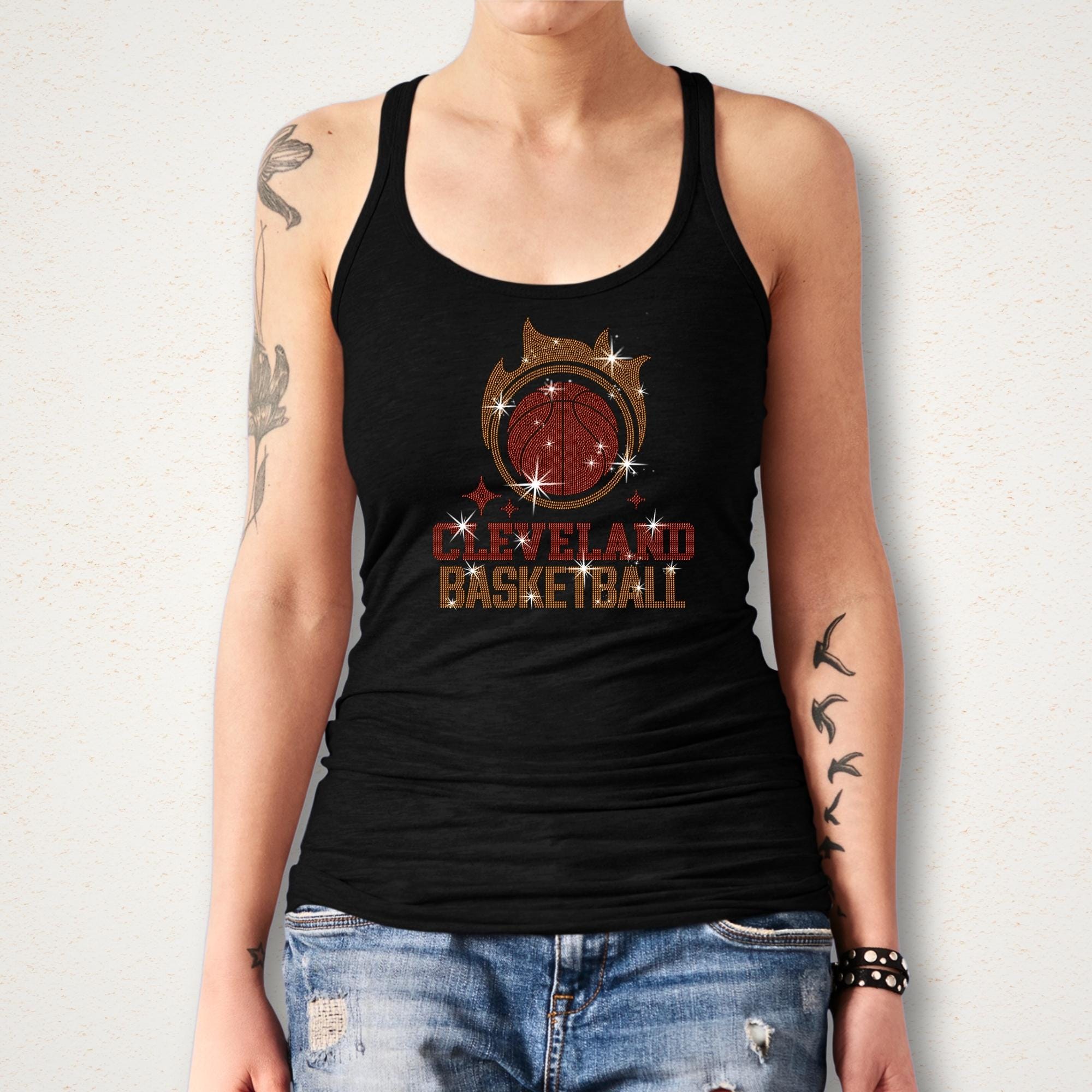 Cleveland Basketball Team Rhinestone Shirt: Women’s Game Day Bling Shirt