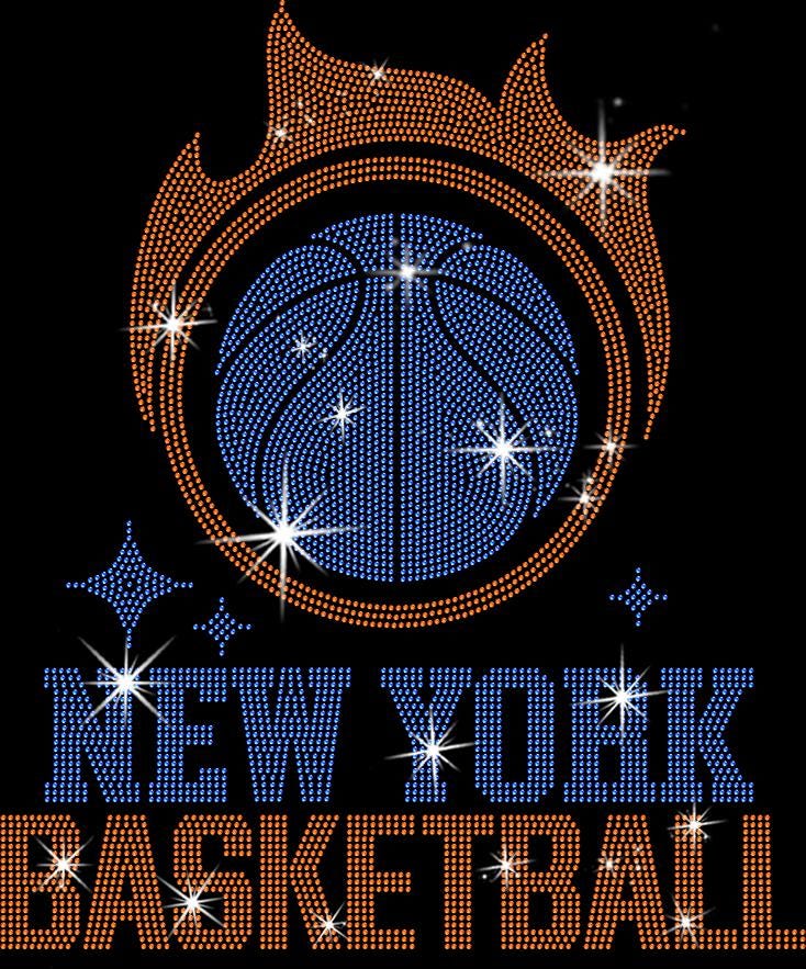 New York Basketball Team Rhinestone Shirt: Retro Sports Bling Tee