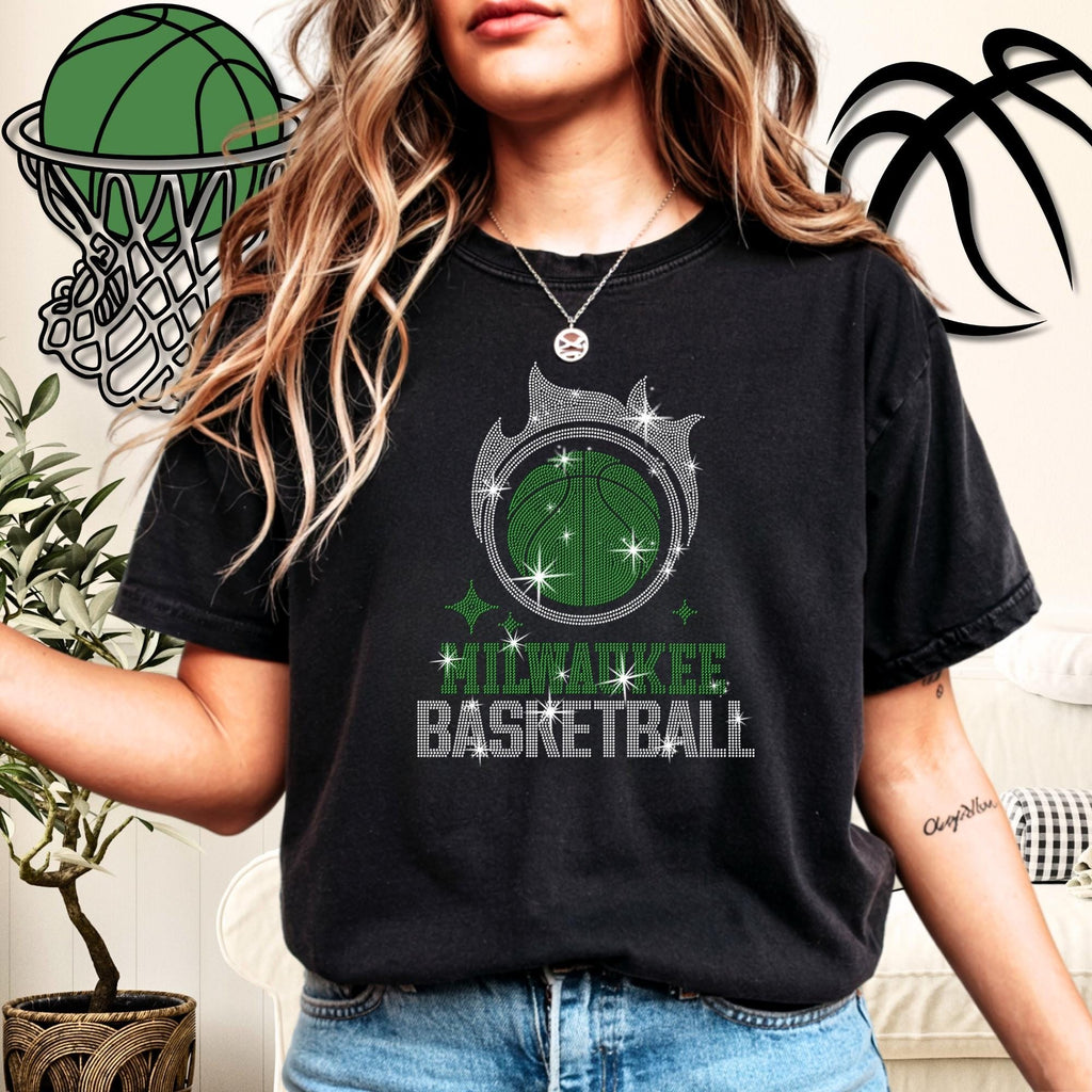 Milwaukee Basketball Team Rhinestone Shirt: Game Day Fan Sweatshirt