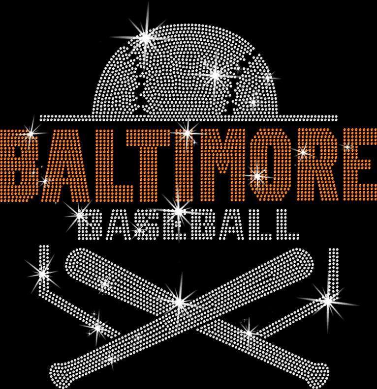 Baltimore Baseball Rhinestone Shirt: Game Day Bling Apparel