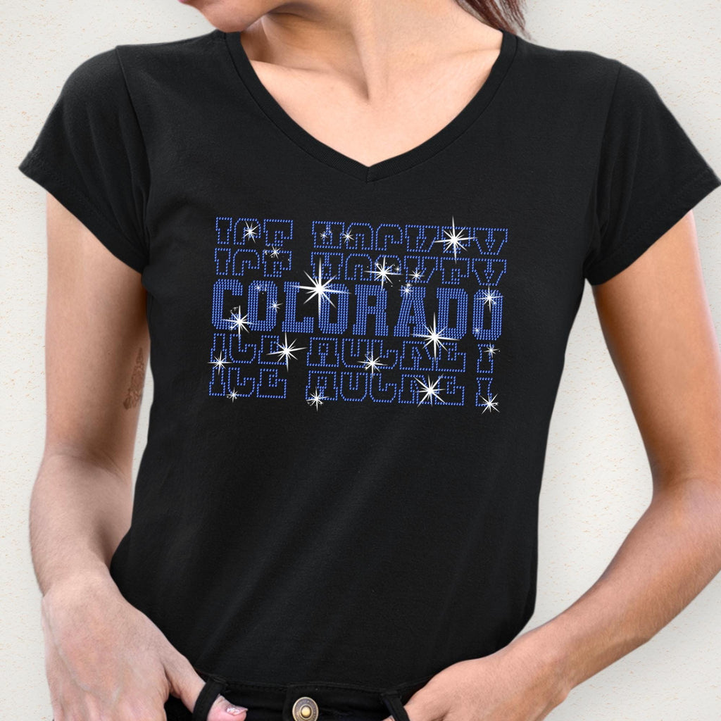 Colorado Ice Hockey Rhinestone Shirt: Hockey Team Game Day Tee