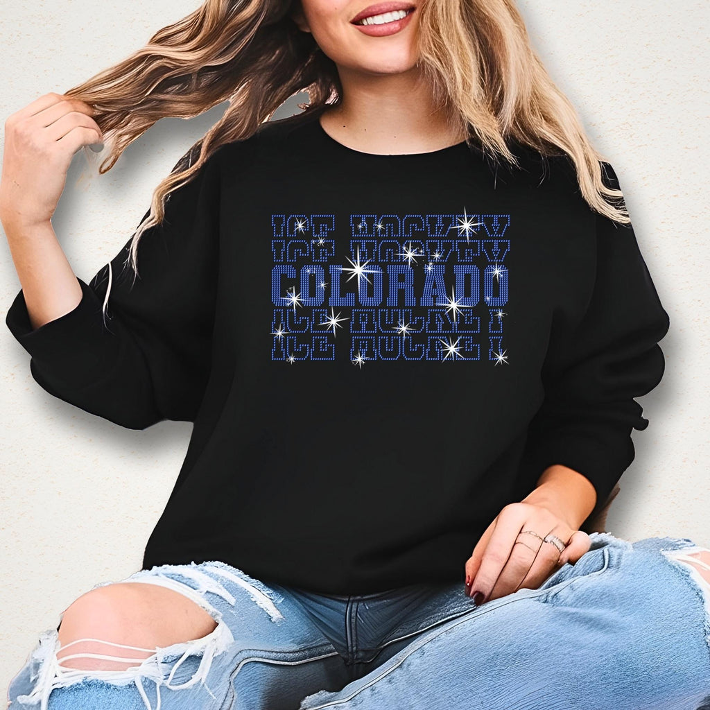 Colorado Ice Hockey Rhinestone Shirt: Hockey Team Game Day Tee