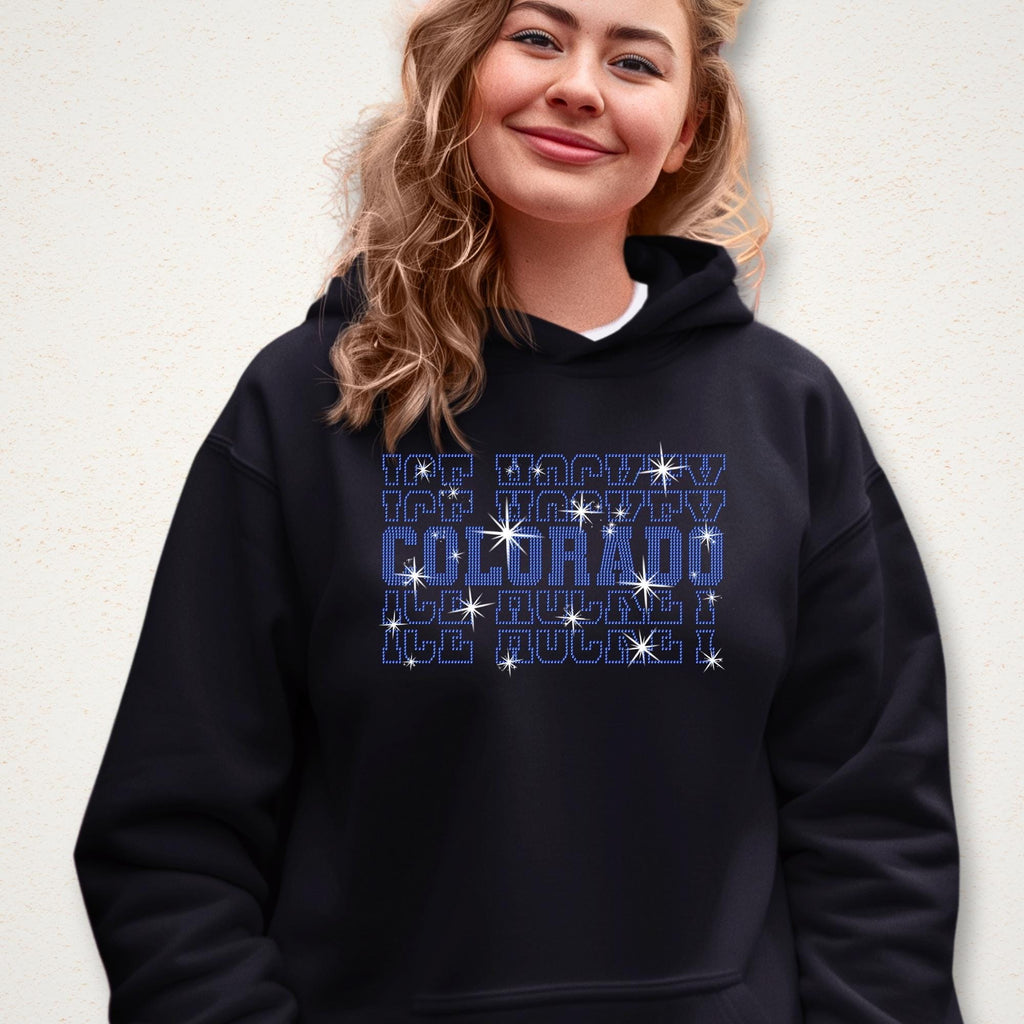Colorado Ice Hockey Rhinestone Shirt: Hockey Team Game Day Tee