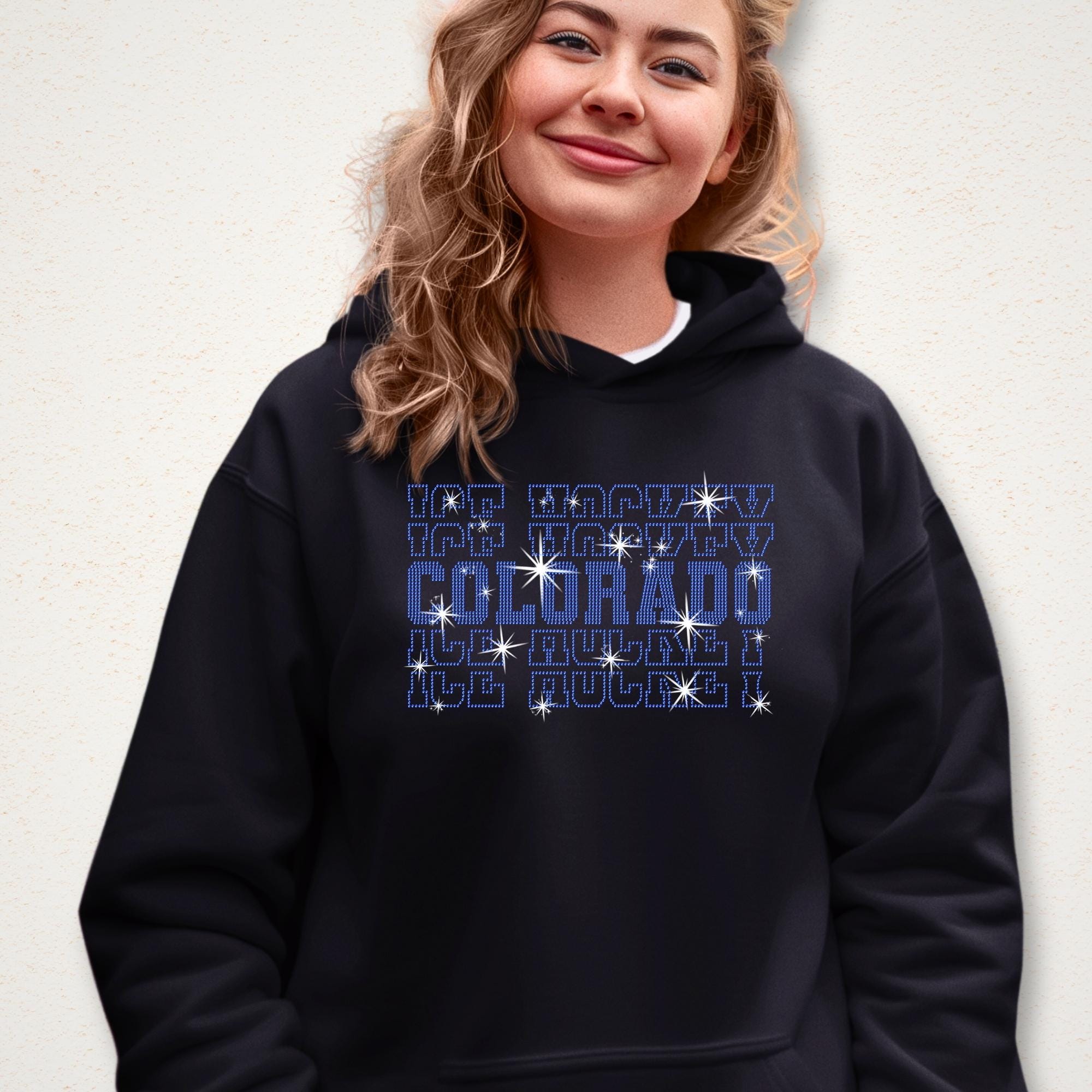 Colorado Ice Hockey Rhinestone Shirt: Hockey Team Game Day Tee