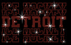 Detroit Ice Hockey Rhinestone Shirt: Hockey Team Fans Sparkle Tee