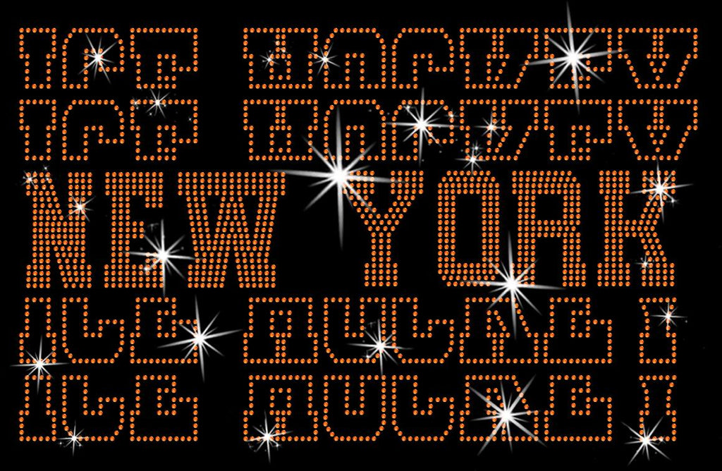 New York Ice Hockey Rhinestone Shirt: Bling Hockey Fans Tee