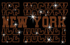 New York Ice Hockey Rhinestone Shirt: Bling Hockey Fans Tee