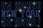 New York Ice Hockey Rhinestone Shirt: Sparkle Hockey Sports Lover Tee