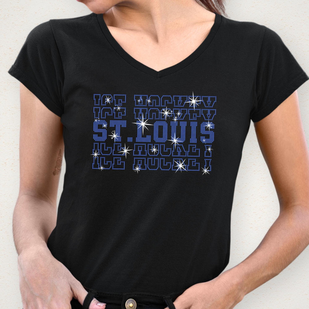 St. Louis Ice Hockey Rhinestone Shirt: Sports Season Gift for Fans