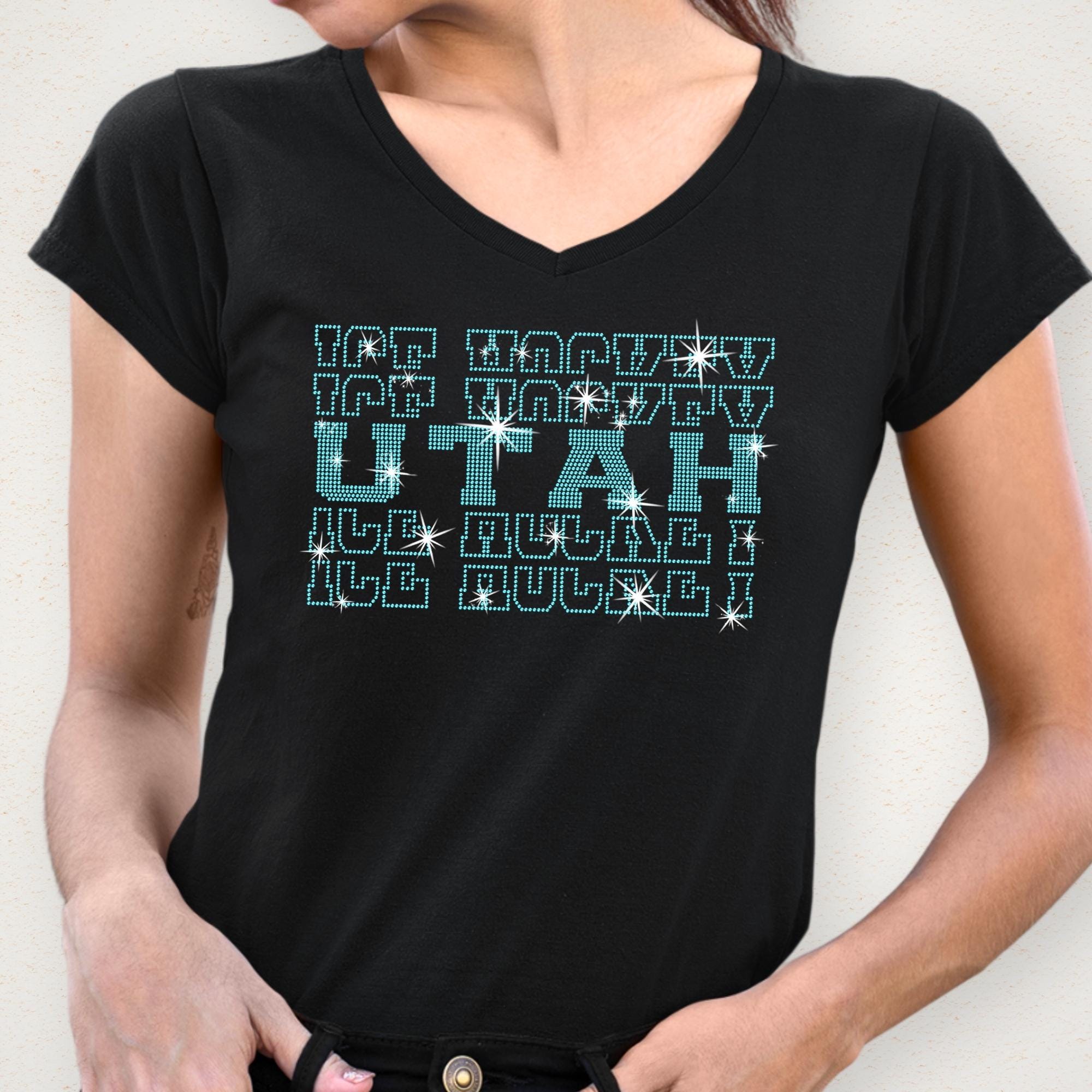 Utah Ice Hockey Rhinestone Shirt: Hockey Season Sparkle Tee Secondary image