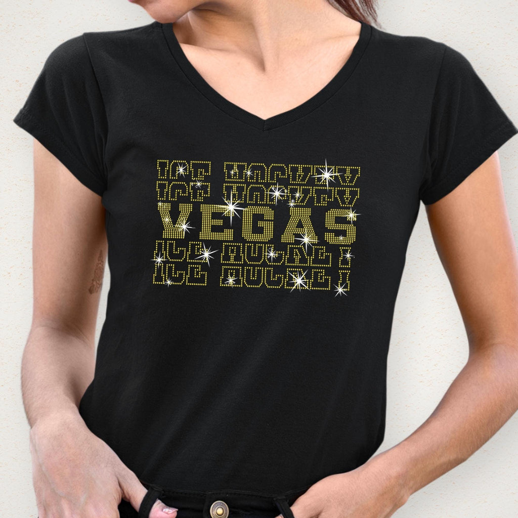 Vegas Ice Hockey Rhinestone Shirt: Hockey Sports Fan Apparel