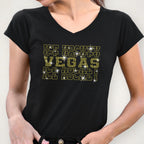 Vegas Ice Hockey Rhinestone Shirt: Hockey Sports Fan Apparel