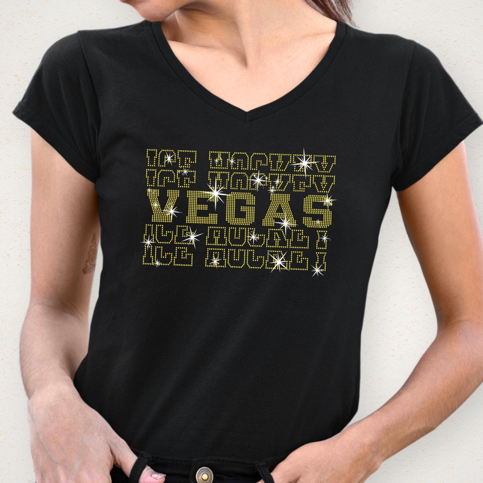 Vegas Ice Hockey Rhinestone Shirt: Hockey Sports Fan Apparel