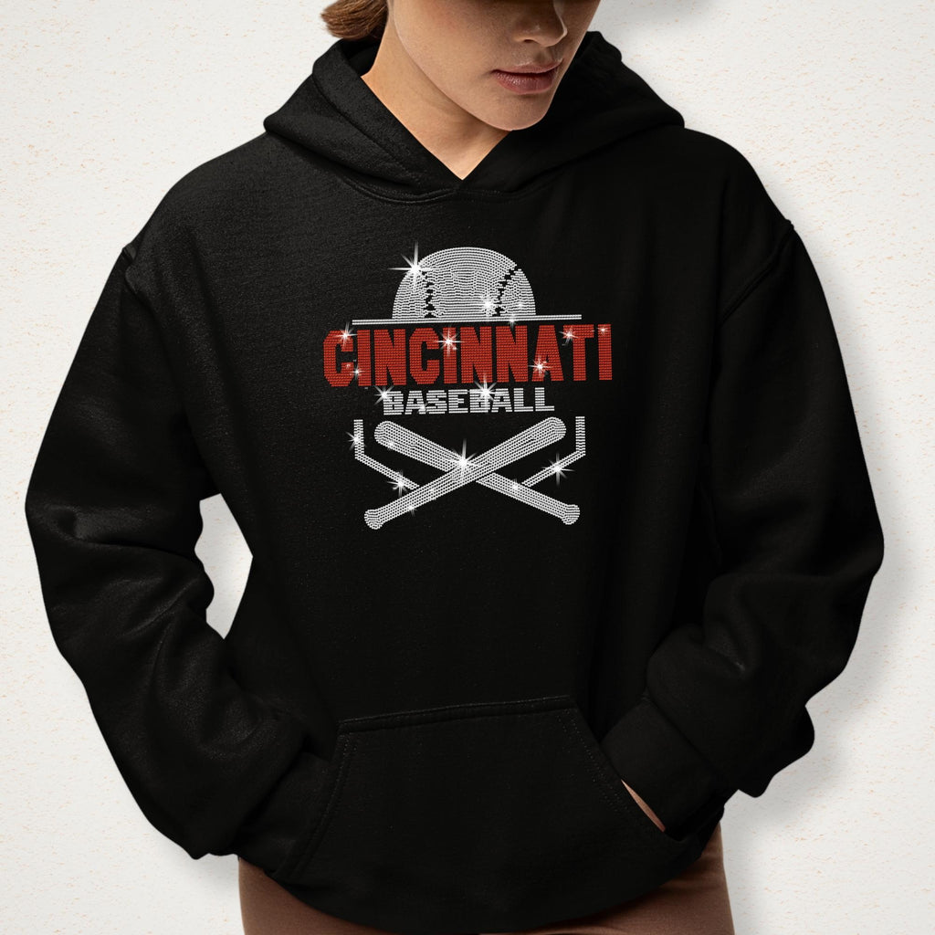 Cincinnati Baseball Rhinestone Shirt: Trendy Game Day Shirt for Fan
