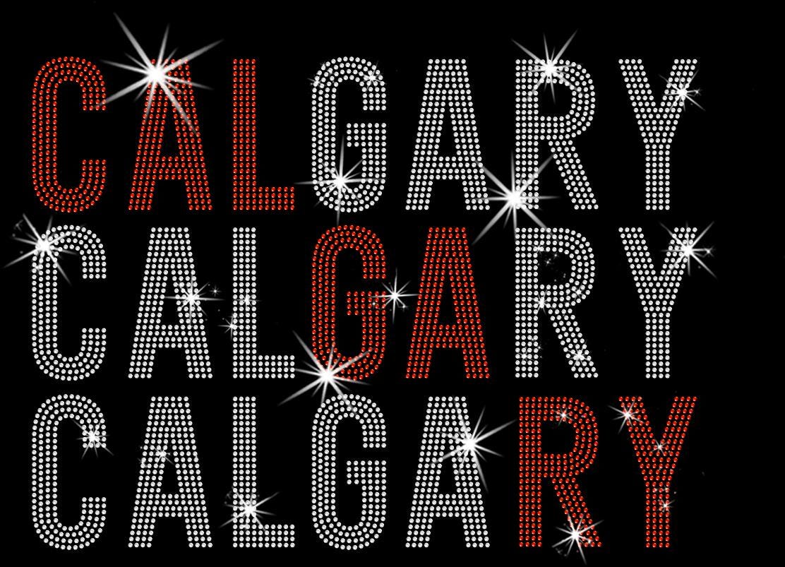 Calgary Rhinestone Shirt: Hockey Team Legends Apparel