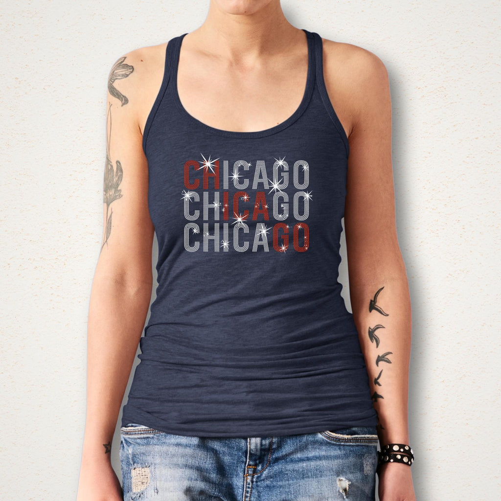 Chicago Rhinestone Shirt: Hockey Season Sparkling Sweatshirt