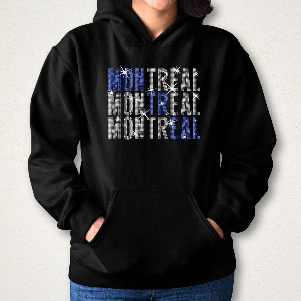 Montreal Rhinestone Shirt: Hockey Season Softstyle Sweatshirt
