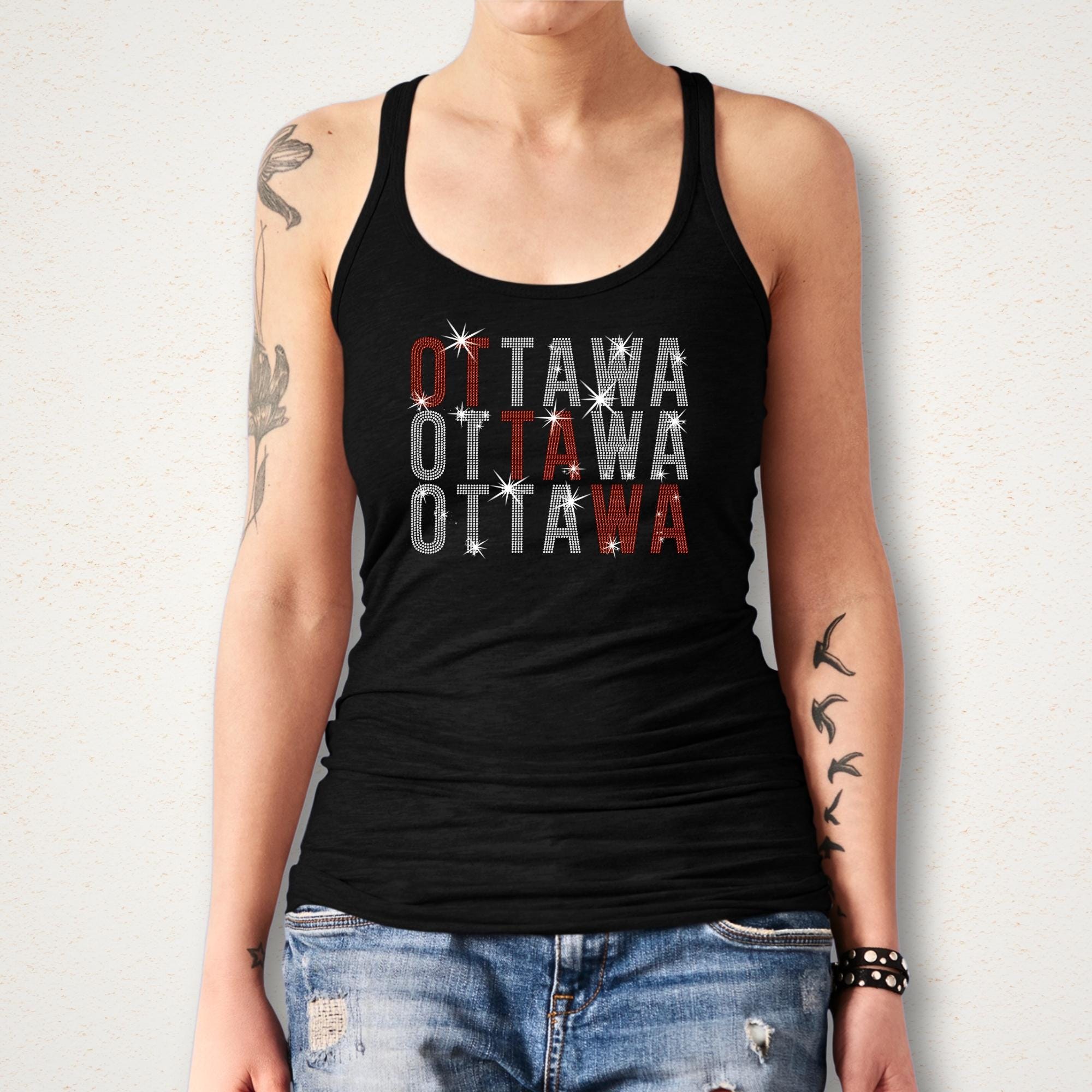 Ottawa Rhinestone Shirt: Hockey Player Sparkle Hoodie