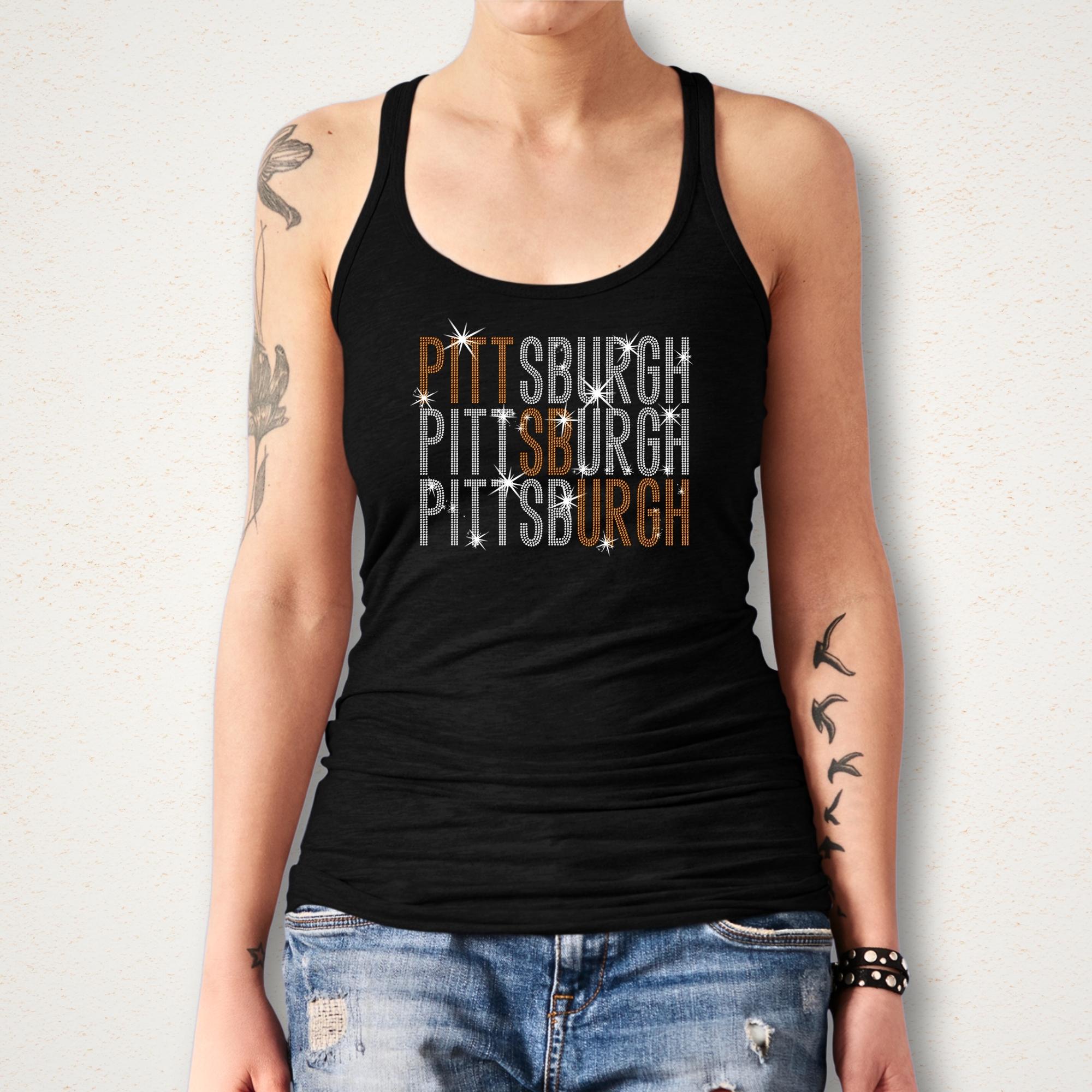 Pittsburgh Rhinestone Shirt: Hockey Trendy Game Day Bling Sweatshirt
