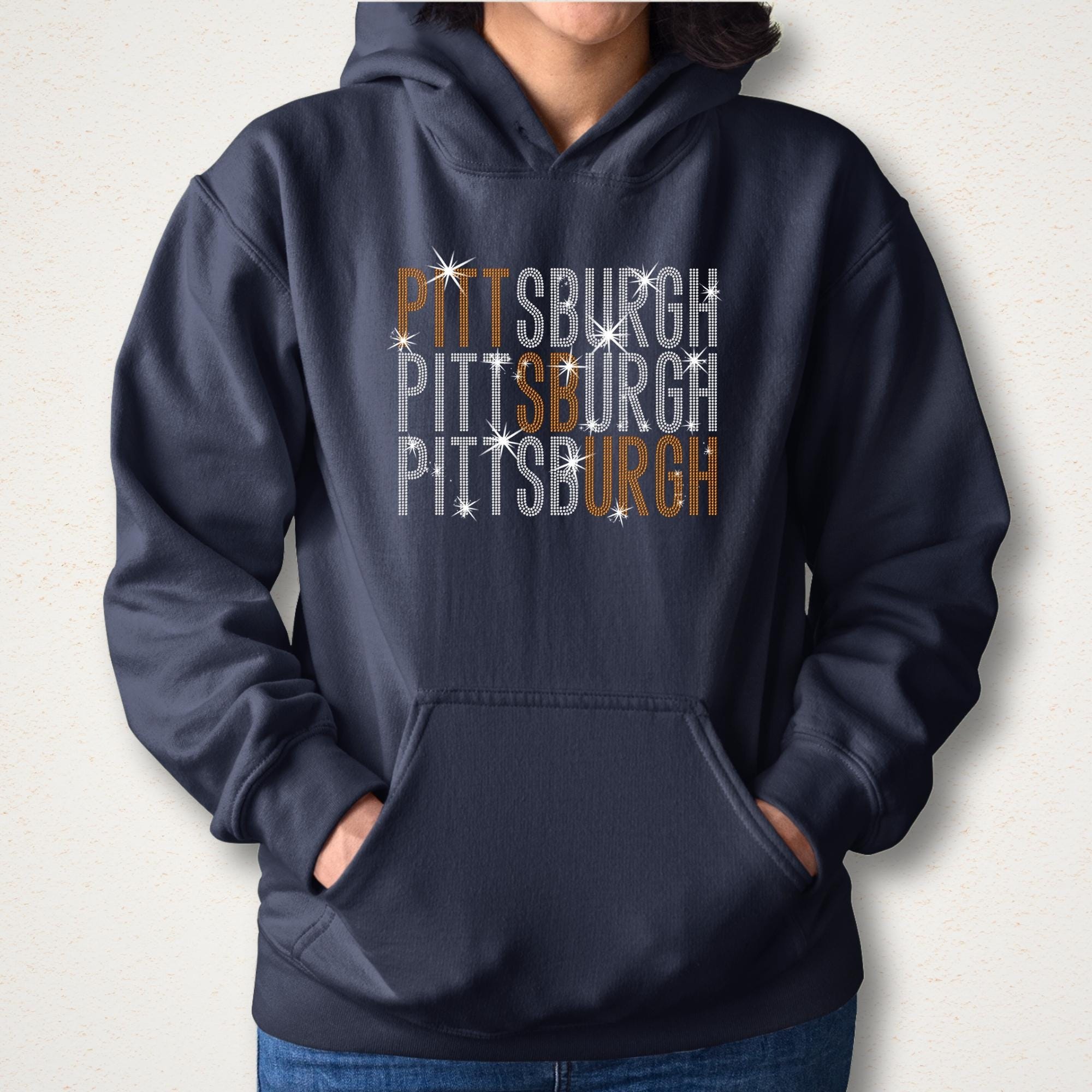 Pittsburgh Rhinestone Shirt: Hockey Trendy Game Day Bling Sweatshirt