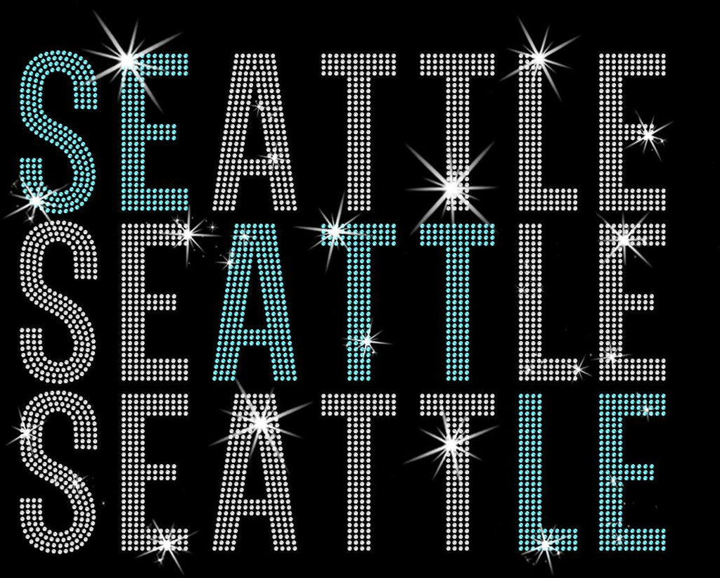 Seattle Rhinestone Shirt: Ice Hockey Lovers Sparkle Tee