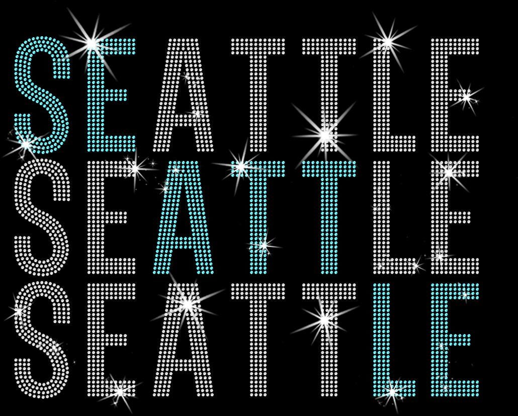 Seattle Rhinestone Shirt: Ice Hockey Lovers Sparkle Tee