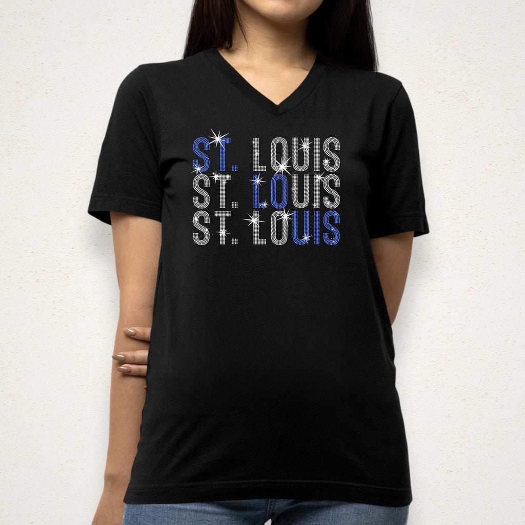 St. Louis Rhinestone Shirt: Hockey Player Jersey for Game Day Outfit