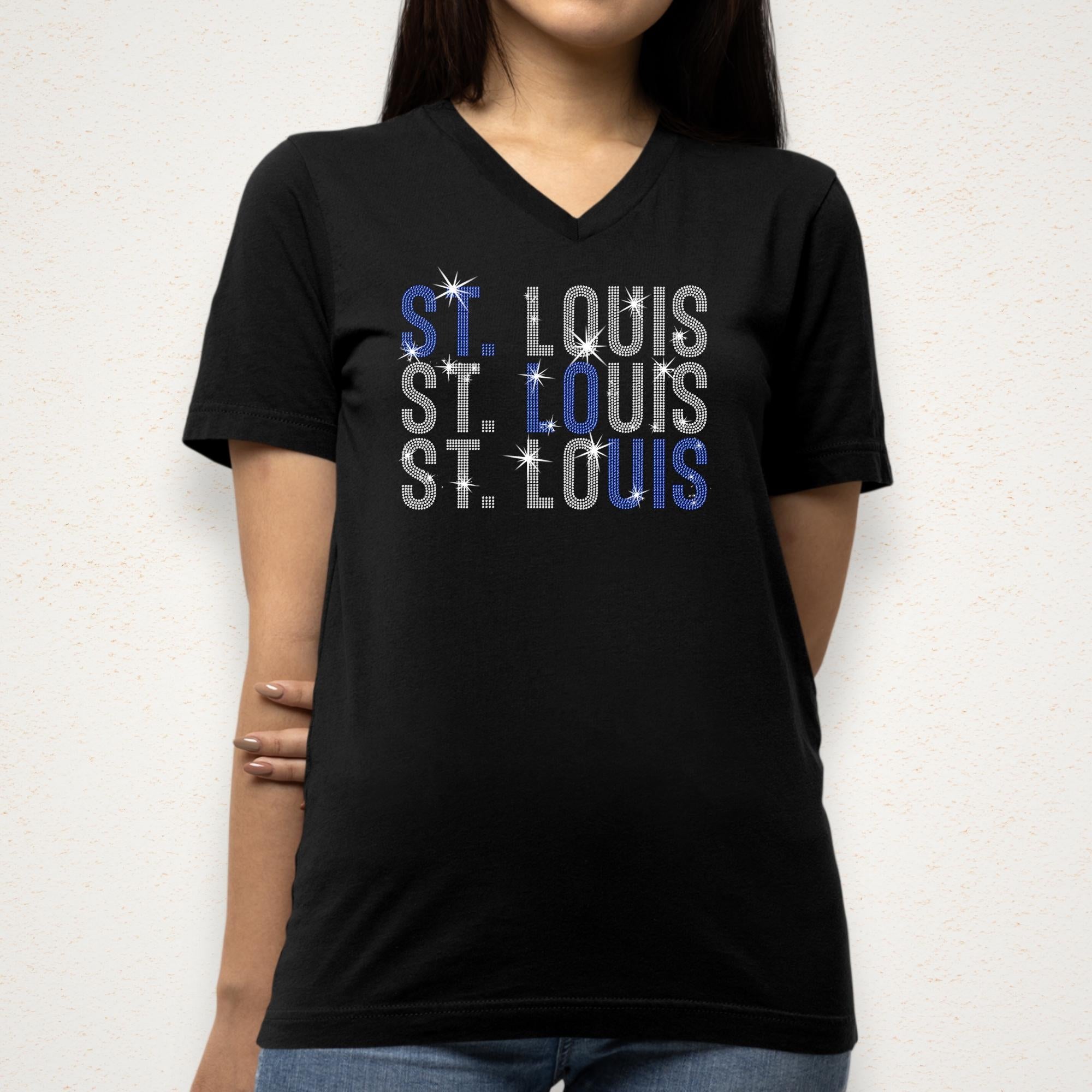 St. Louis Rhinestone Shirt: Hockey Player Jersey for Game Day Outfit