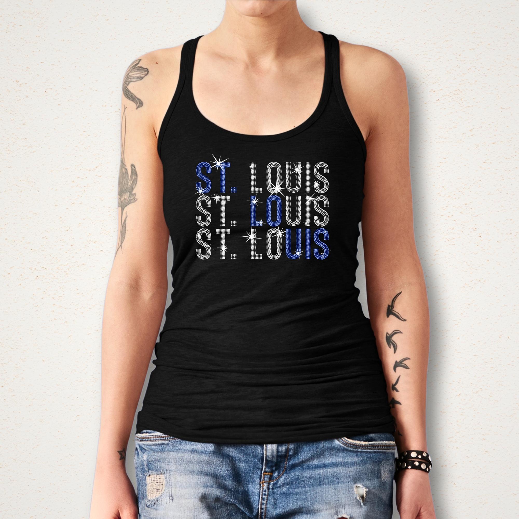 St. Louis Rhinestone Shirt: Hockey Player Jersey for Game Day Outfit