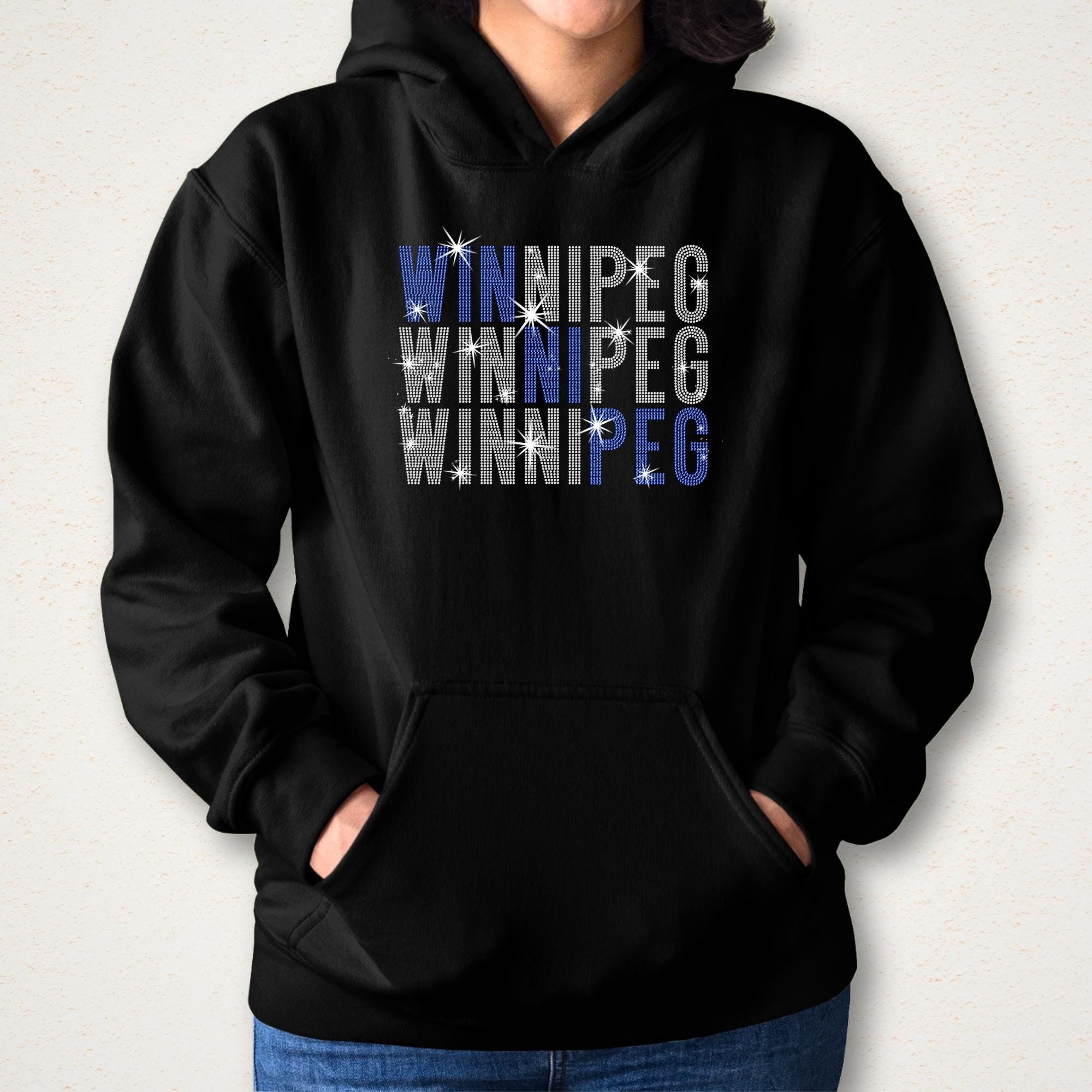 Winnipeg Rhinestone Shirt: Ice Hockey Retro Style Sweatshirt