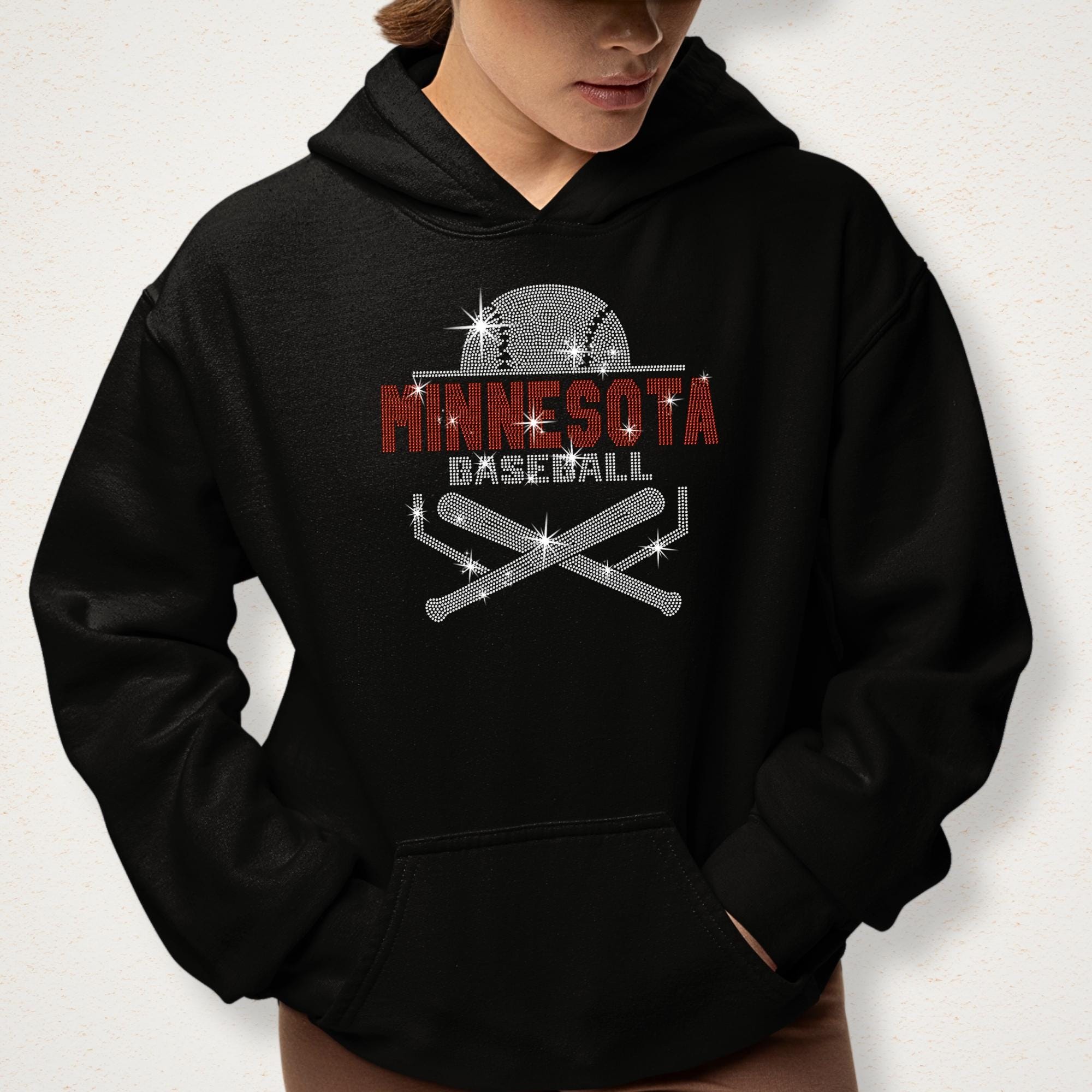 Minnesota Baseball Rhinestone Shirt: Vintage Sparkly Baseball Outfit Secondary image