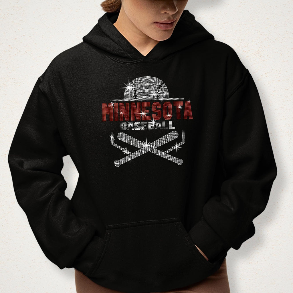 Minnesota Baseball Rhinestone Shirt: Vintage Sparkly Baseball Outfit