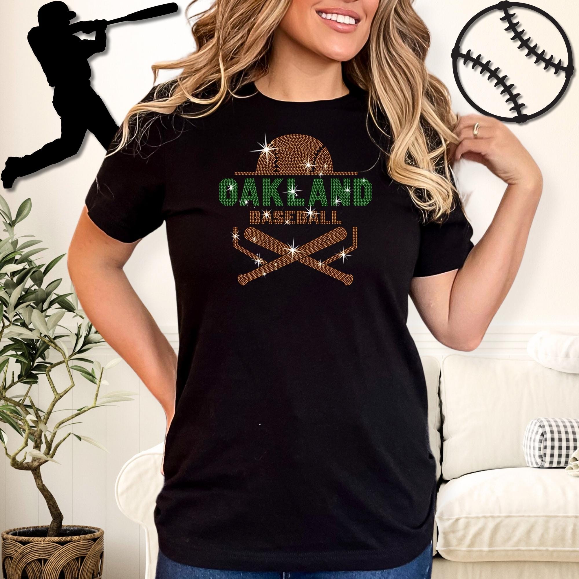 Oakland Baseball Rhinestone Shirt: Cute Game Day Sweatshirt Main image