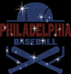 Philadelphia Baseball Rhinestone Shirt: Trendy Baseball Mom Tee