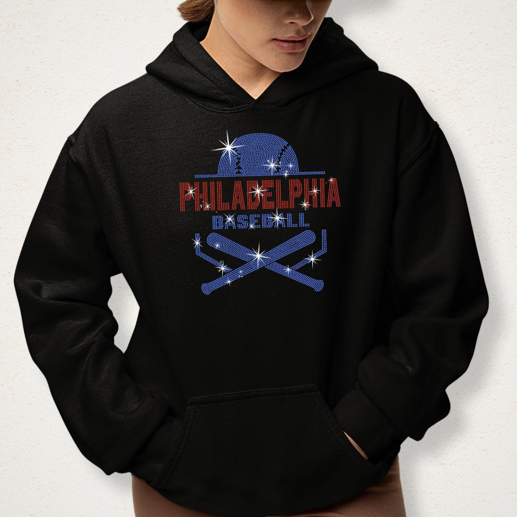 Philadelphia Baseball Rhinestone Shirt: Trendy Baseball Mom Tee