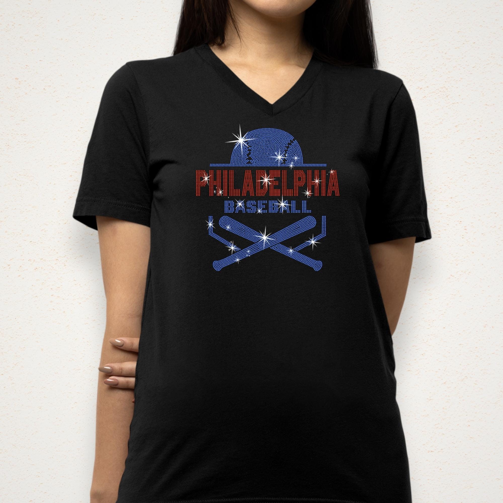 Philadelphia Baseball Rhinestone Shirt: Trendy Baseball Mom Tee