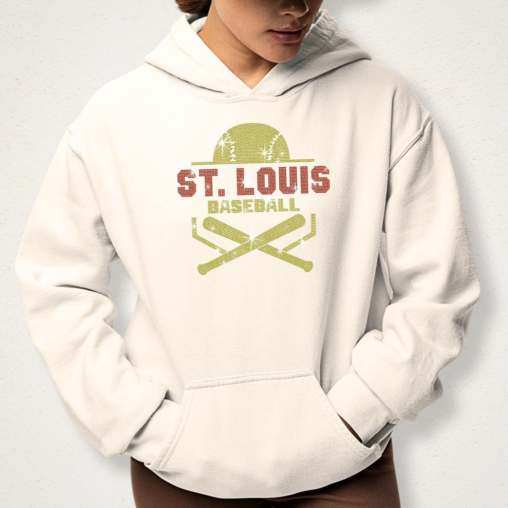 St. Louis Baseball Rhinestone Shirt: Bling Game Day Hoodie