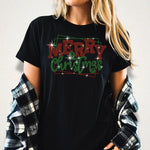 Merry Christmas Rhinestone Shirt: Trendy Xmas Bling Outfit