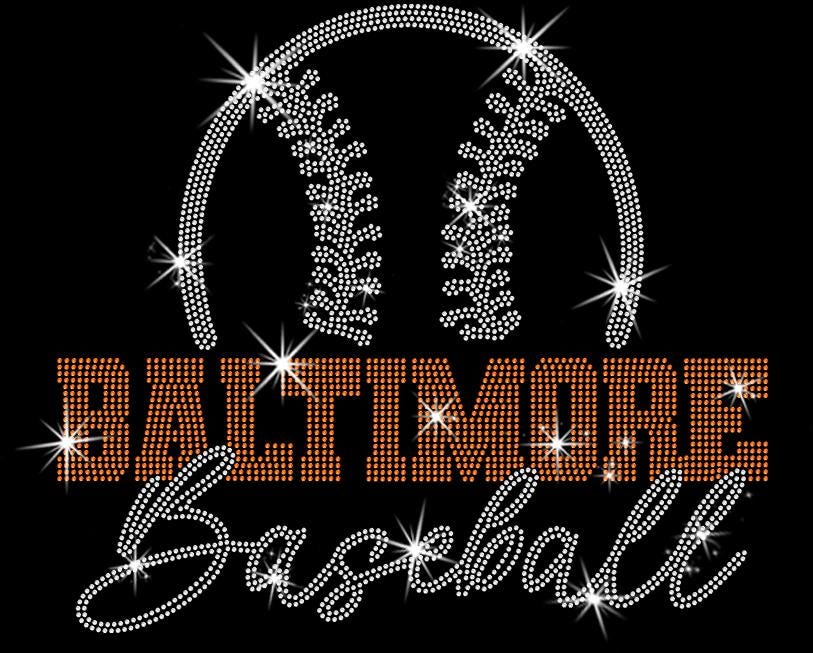 Baltimore Baseball Team Rhinestone Shirt: Baltimore City Sports Tee
