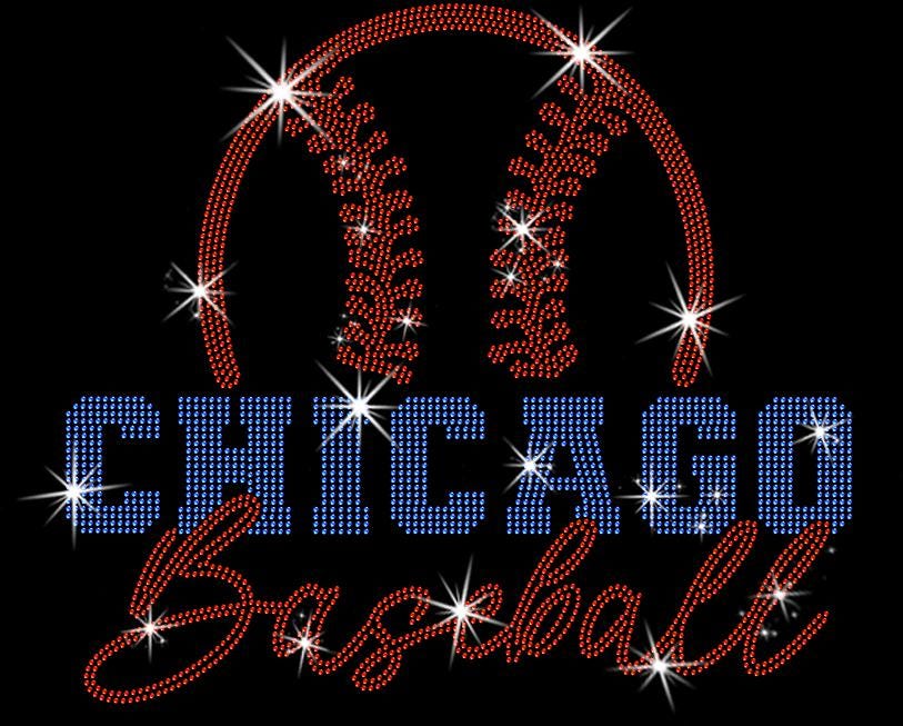 Chicago Baseball Team Rhinestone Shirt: Bling Sports Mama Tee