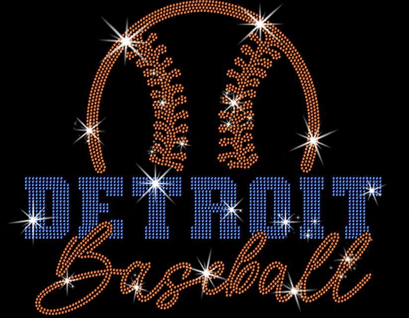 Detroit Baseball Team Rhinestone Shirt: Cute Baseball Game Day Tee