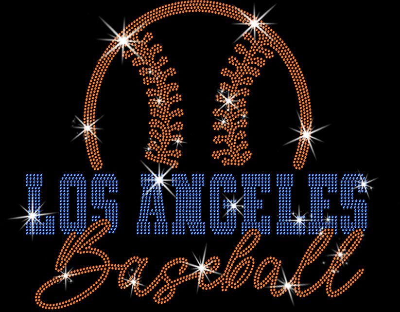 Los Angeles Baseball Team Rhinestone T-Shirt: Sparkling Baseball Tee