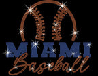 Miami Baseball Team Rhinestone Shirt: Vintage Baseball Fan Tee