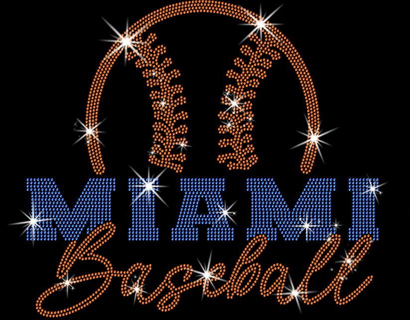 Miami Baseball Team Rhinestone Shirt: Vintage Baseball Fan Tee