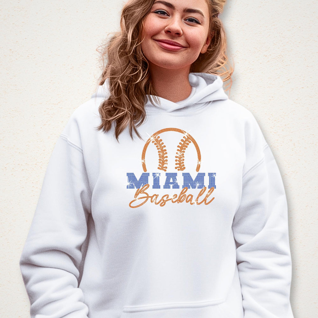 Miami Baseball Team Rhinestone Shirt: Vintage Baseball Fan Tee
