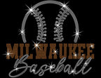 Milwaukee Baseball Team Rhinestone Shirt: Retro Baseball Mom Sweatshirt