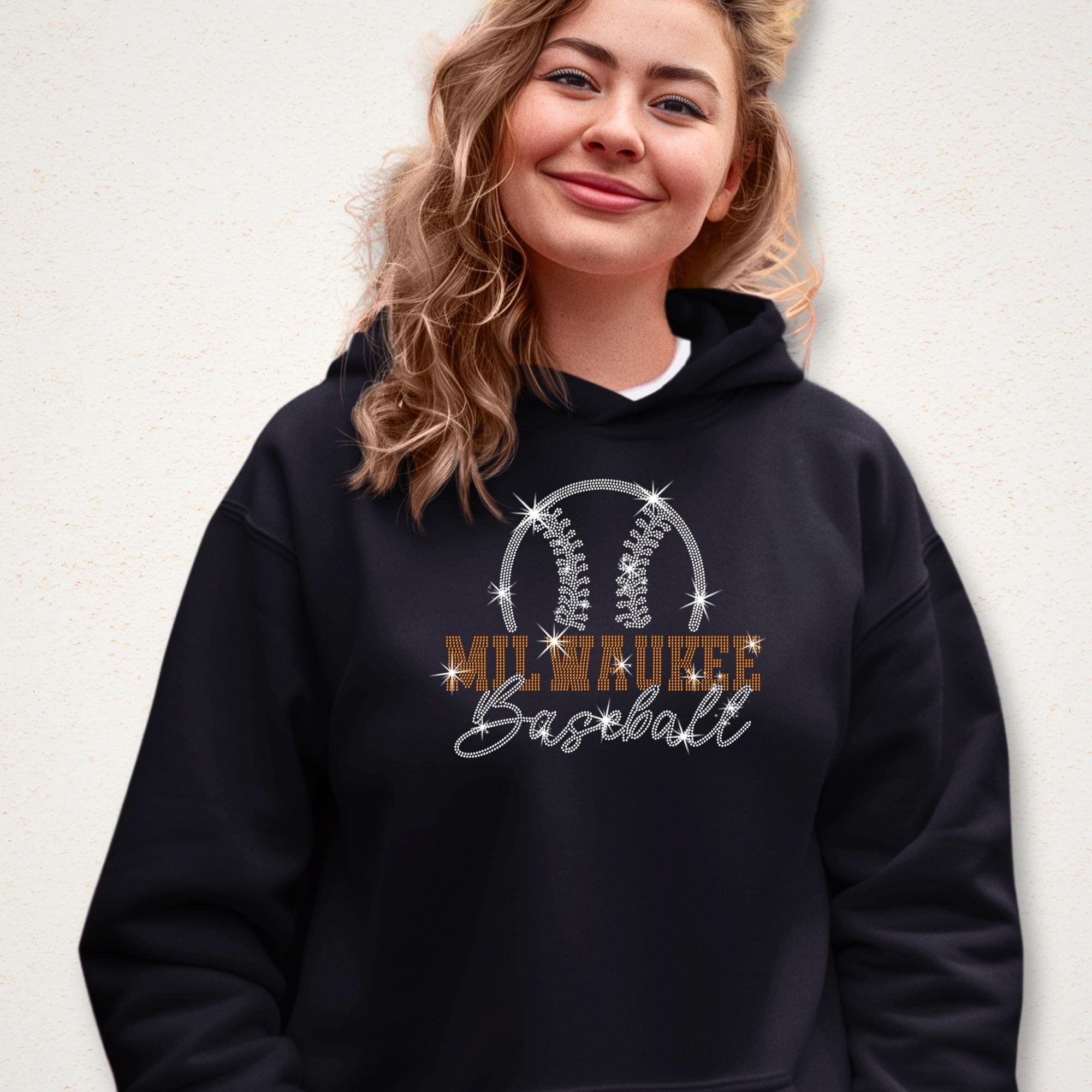 Milwaukee Baseball Team Rhinestone Shirt: Retro Baseball Mom Sweatshirt