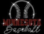 Minnesota Baseball Team Rhinestone Shirt: Sparkly Women's Baseball Tee