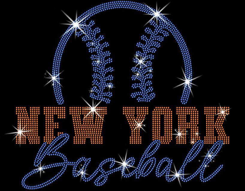 New York Baseball Team Rhinestone T-shirt: NYC Fans Shirt for Women