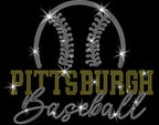Pittsburgh Baseball Team Rhinestone Shirt: Baseball Team Retro Tee